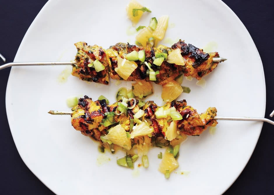 Chicken Skewers with Meyer Lemon Salsa