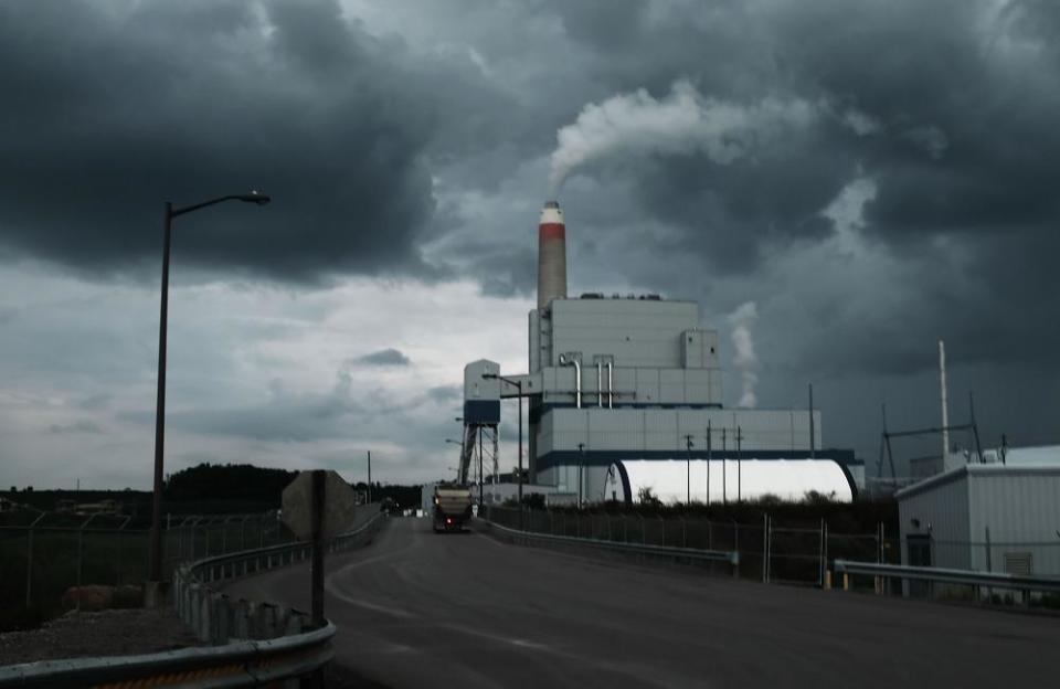 The Longview Power Plant, a coal-fired plant, stands on 21 August 2018 in Maidsville, West Virginia.