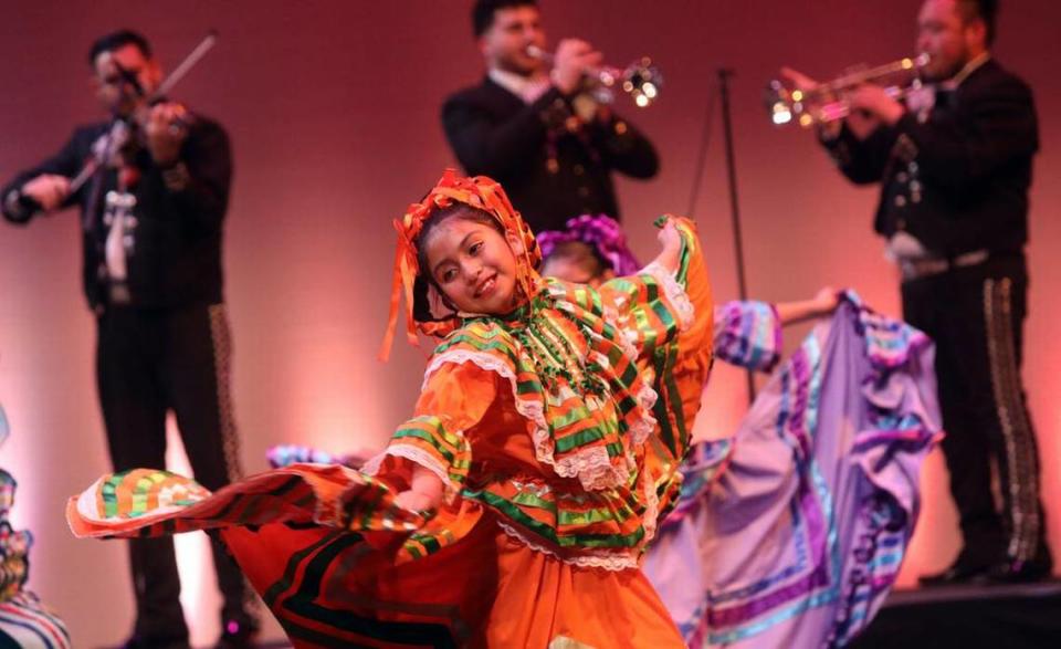 Ballet Folklórico Los Falcones perform dances from Jalisco during its Joyas de México celebration of its 25th anniversary at the Gallo Center for the Arts on March 9, 2023.