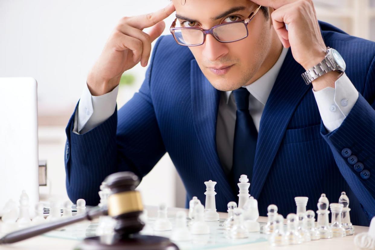 <span class="caption">Legal battles require the same skills seen at the highest levels of chess.</span> <span class="attribution"><a class="link " href="https://www.shutterstock.com/image-photo/young-lawyer-playing-chess-train-his-1196627311" rel="nofollow noopener" target="_blank" data-ylk="slk:Elnur/Shutterstock.com;elm:context_link;itc:0;sec:content-canvas">Elnur/Shutterstock.com</a></span>