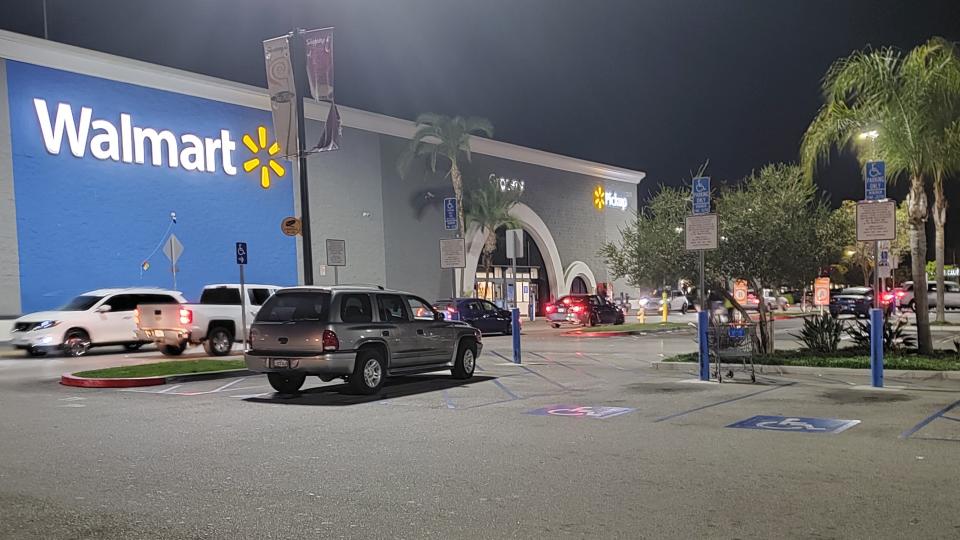 The parking lot of the Oxnard Walmart on North Rose Avenue in 2021. A jury has convicted an Oxnard man for separate shootings outside the Walmart and at a Ventura tattoo parlor in April.