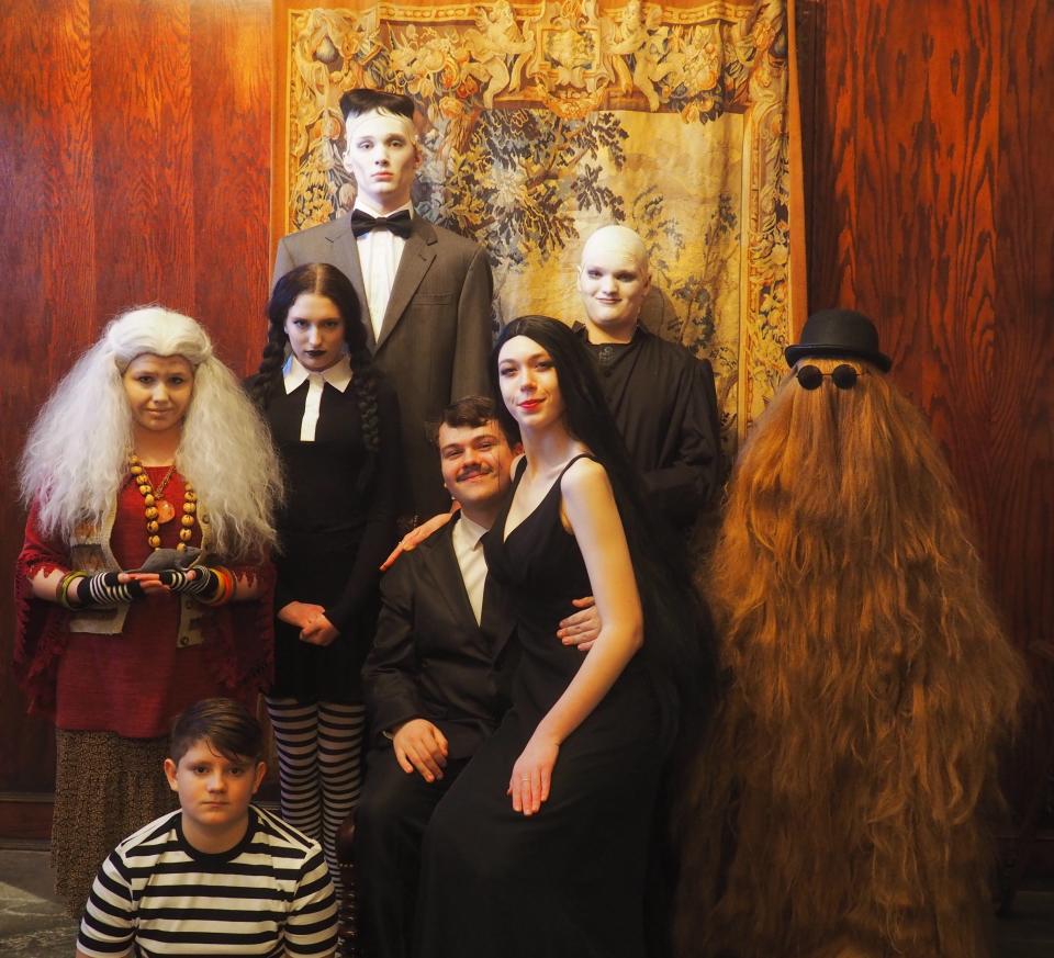 The cast of 'The Addams Family' musical at Riverside High School, performing March 21-24, 2024.