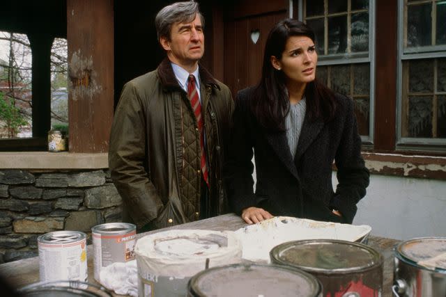 <p>Jessica Burstein/NBCU Photo Bank/NBCUniversal/Getty </p> Sam Waterston as Jack McCoy and Angie Harmon as Abbie Carmichael in 'Law & Order'.