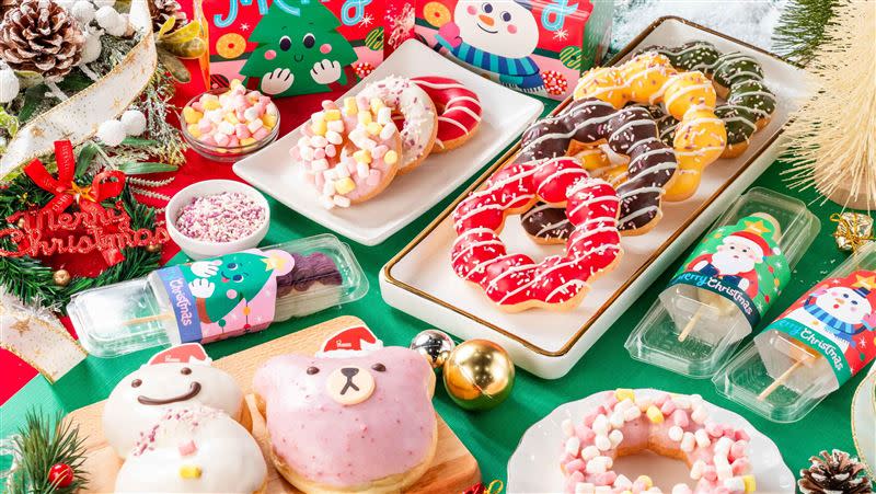 Mister Donut推7款耶誕限定商品，耶誕雪人化身甜甜圈。（圖／品牌業者提供）