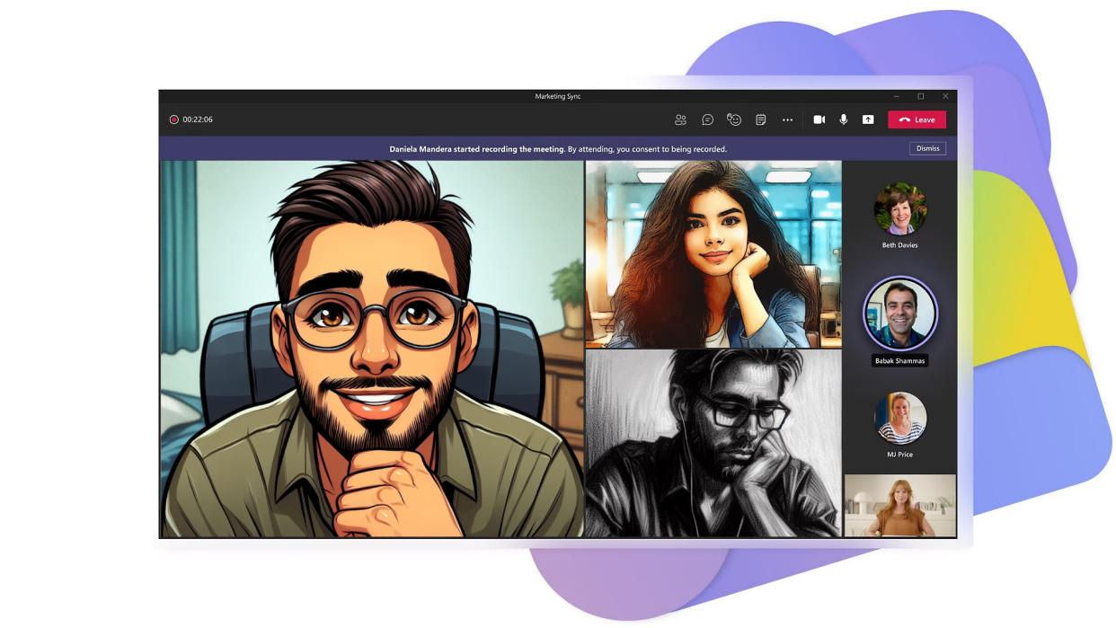  Microsoft Teams video call using Windows Studio effects. 