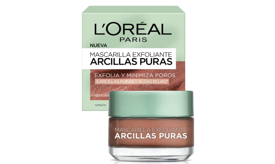 L'Oreal Paris Mascarilla Exfoliante, Arcillas Puras, 40 ml. Foto: amazon.com.mx. 