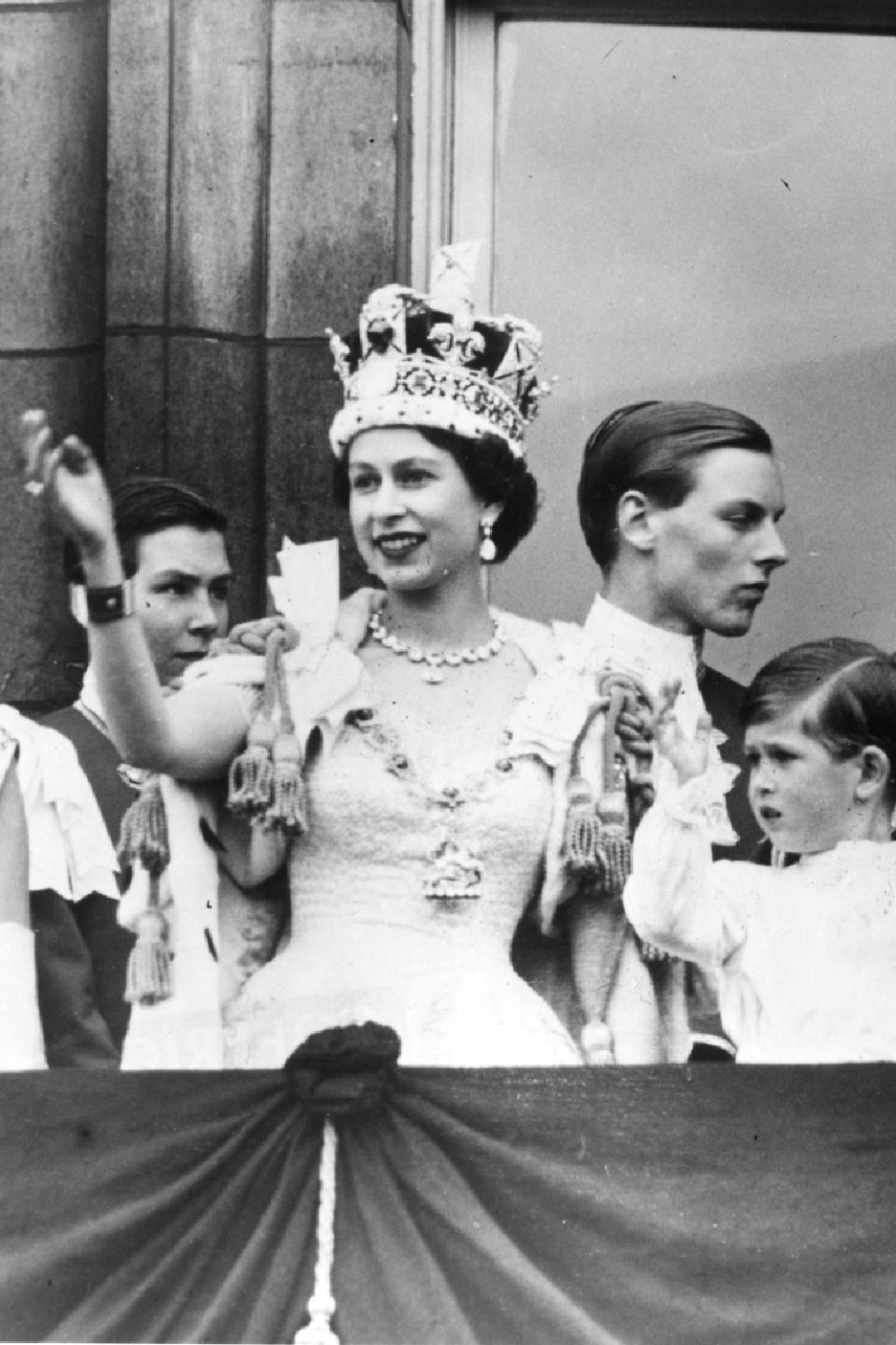 The Queen at her Coronation Day