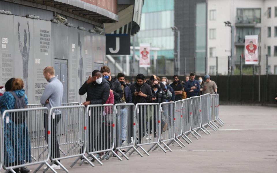 Arsenal FC hold a mass vaccination event at their Emirates stadium in North London - Martyn Wheatley/i-Images