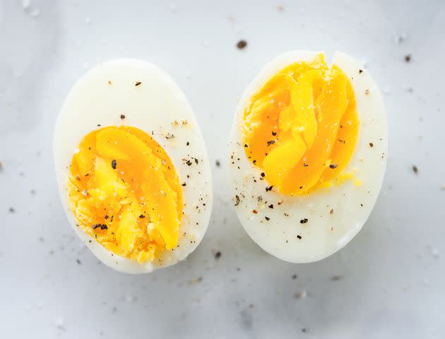 If you're working remotely (and far from colleagues' noses), take advantage of the nutritional powers of hard-boiled eggs. (Photo: Laurie Ambrose via Getty Images)