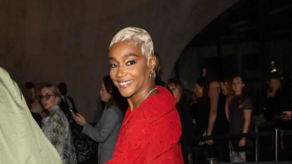 new york, new york september 11 actress tiffany haddish is seen arriving to the tory burch springsummer 2024 runway show during new york fashion week at domino park on september 11, 2023 in new york city photo by gilbert carrasquillogc images