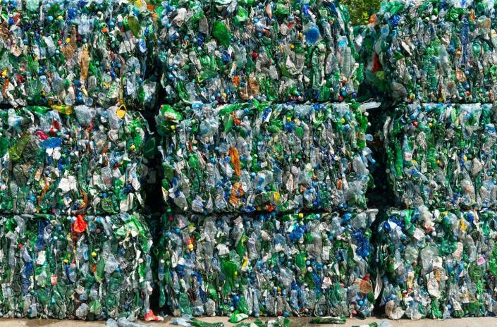 <span class="caption">Bales of plastic waste destined for recycling.</span> <span class="attribution"><a class="link rapid-noclick-resp" href="https://www.gettyimages.com/detail/photo/recycling-pattern-waste-recovery-royalty-free-image/1153505120?adppopup=true" rel="nofollow noopener" target="_blank" data-ylk="slk:Koron/Getty Images">Koron/Getty Images</a></span>