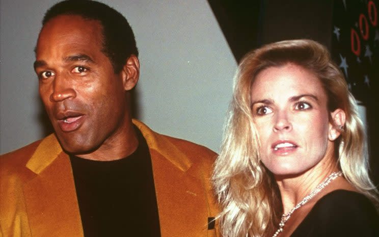 OJ Simpson with his second wife Nicole Brown in 1993