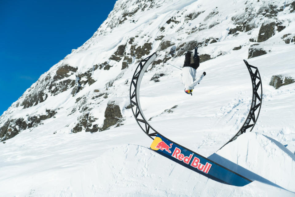 Tjäder floats from one box to the next.<p>Judith Bergström / Red Bull Content Pool</p>