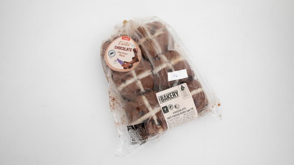 Coles Chocolate Hot Cross Buns