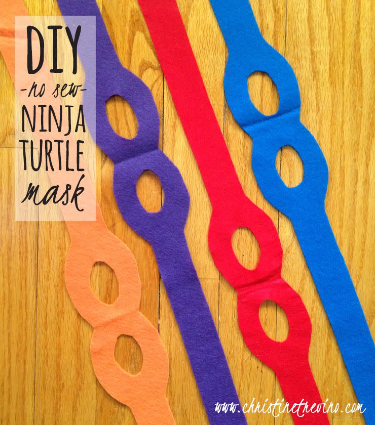 <p>Your kids will feel unstoppable in these superhero-inspired masks.</p><p><strong>Get the tutorial at <a href="https://christinetrevino.com/diy-ninja-turtle-mask-free-printable-pattern/" rel="nofollow noopener" target="_blank" data-ylk="slk:Christine Trevino;elm:context_link;itc:0;sec:content-canvas" class="link ">Christine Trevino</a>.</strong></p>