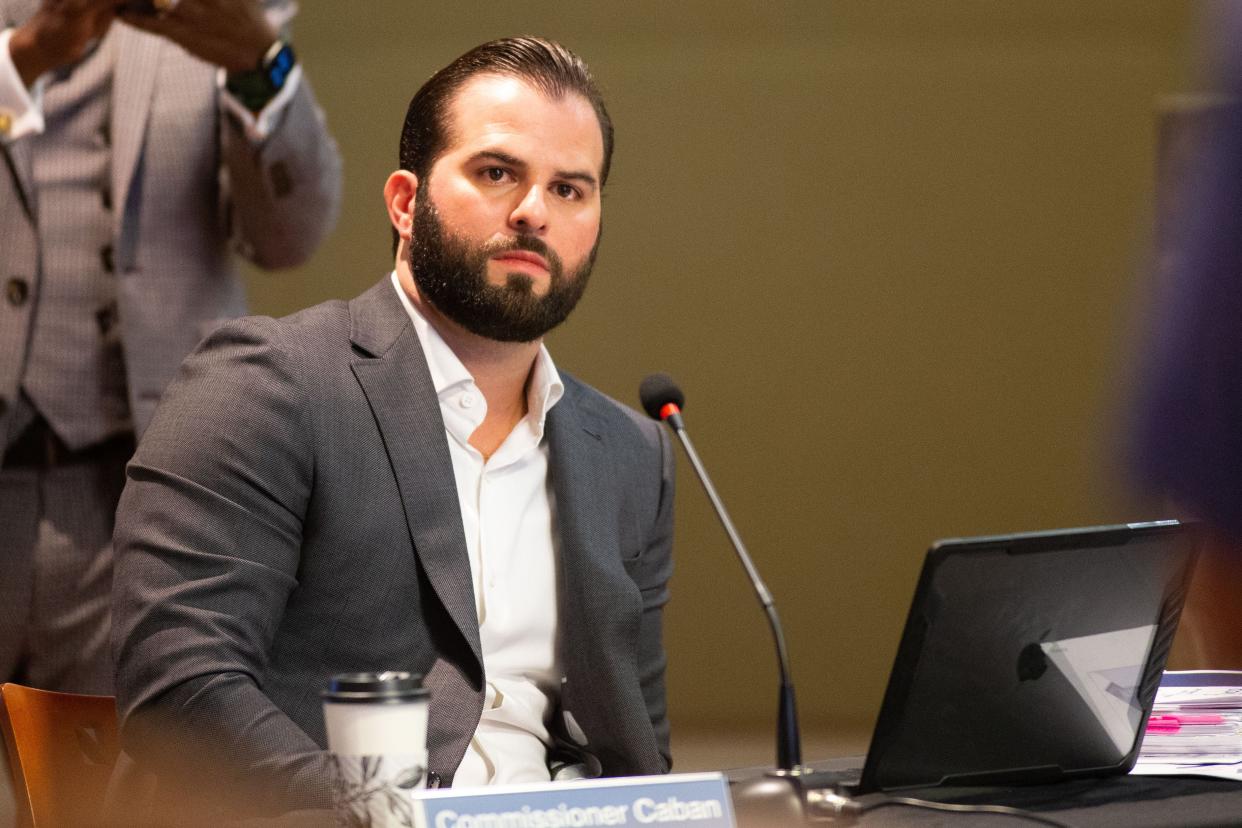 County Commissioner Christian Caban listens to public comment during the Blueprint meeting at City Hall on Thursday, Aug. 24, 2023.