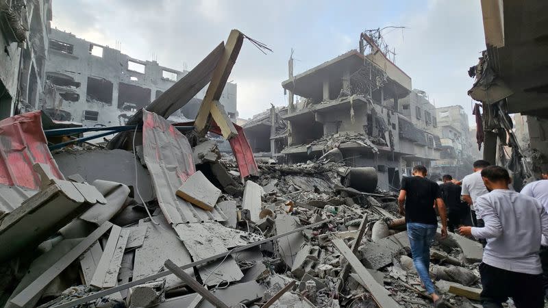 Aftermath of of Israeli strikes in the northern Gaza Strip