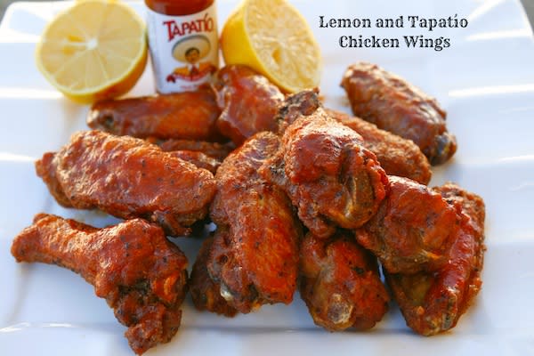 Lemon and Tapatío Chicken Wings