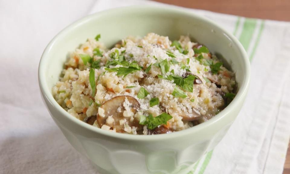 Mushroom Risotto with Riced Cauliflower Medley