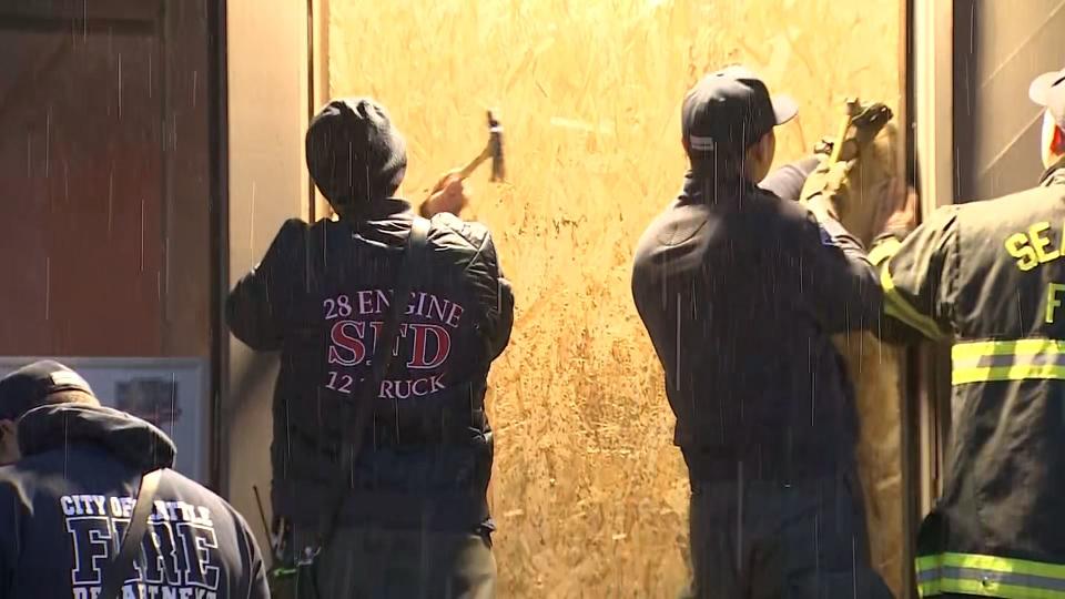 An ATM was ripped out of a Washington Federal Bank in Seattle's Rainier Valley on Friday, May 5, 2023.