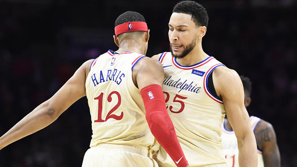 Ben Simmons had a monster stat line in an impressive Christmas Day victory over the Eastern Conference leading Milwaukee Bucks. (Photo by Sarah Stier/Getty Images)