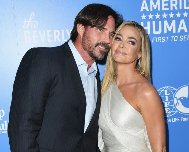 Aaron Phypers and Denise Richards at American Humane's 2018 American Humane Hero Dog Awards in 2018.