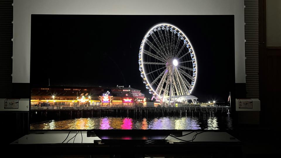 LG B2 OLED with ferris wheel on screen