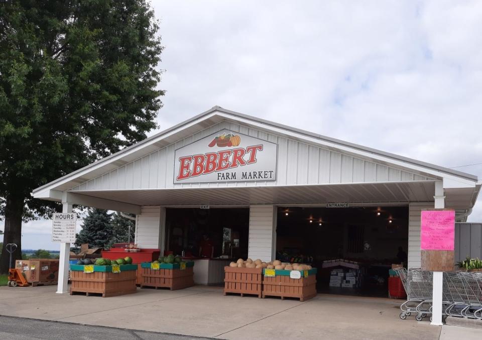 The Ebbert Farm Market is located at 68101 Ebbert North Road in Saint Clairsville.