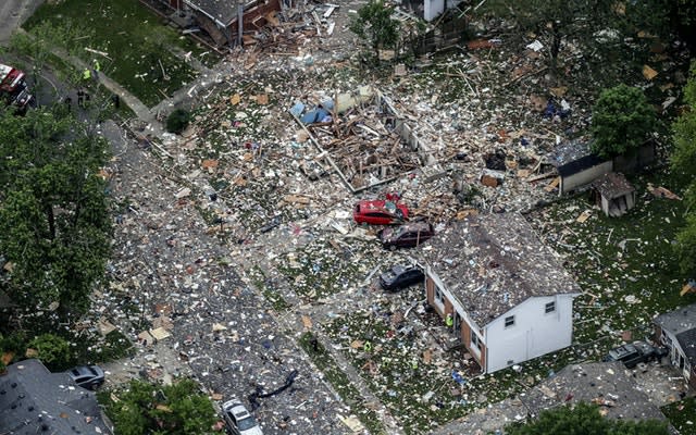 Aerial photo of explosion