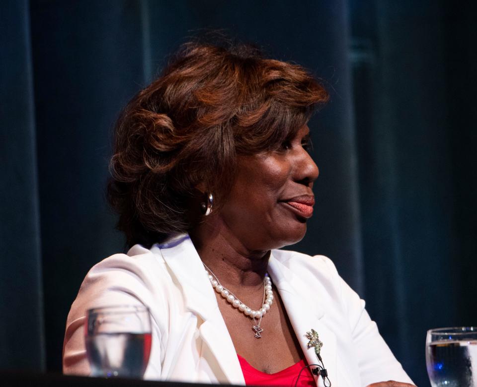 Vivian Wilhoite, Davidson County assessor of property, during a debate for the Nashville mayoral candidates at Fisher Performing Arts Center in Nashville , Tenn., Thursday, May 18, 2023.