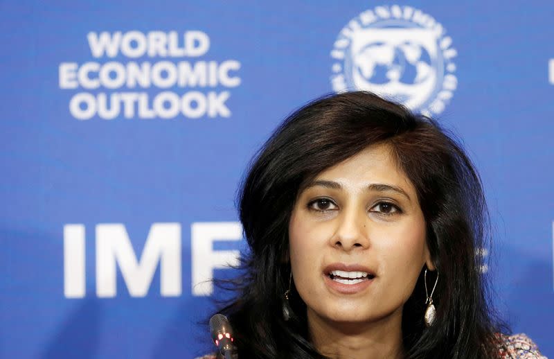 FILE PHOTO: Gita Gopinath, Economic Counsellor and Director of the Research Department at the International Monetary Fund (IMF), speaks during a news conference in Santiago