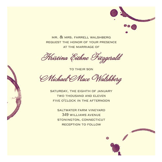 Modern Vineyard Wedding Invitation