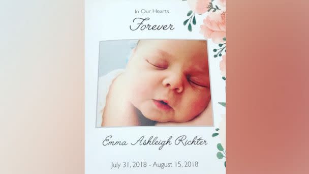 PHOTO: Erika Richter's daughter Emma was just 2 weeks old when she died in 2018. (Courtesy Erika Richter)