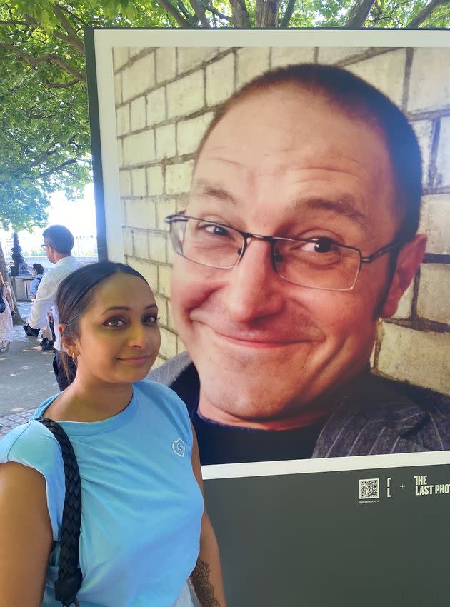 Poorna Bell visiting the Southbank to see her husband Rob's portrait. (Photo: Poorna Bell)