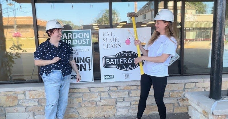 Brittany Wohlfeil (left) and Kasey Gusho, sisters and owners of Batter & Mac, are relocating and expanding their bakery business in downtown Menomonee Falls to include a small eatery, retail products and cooking classes.