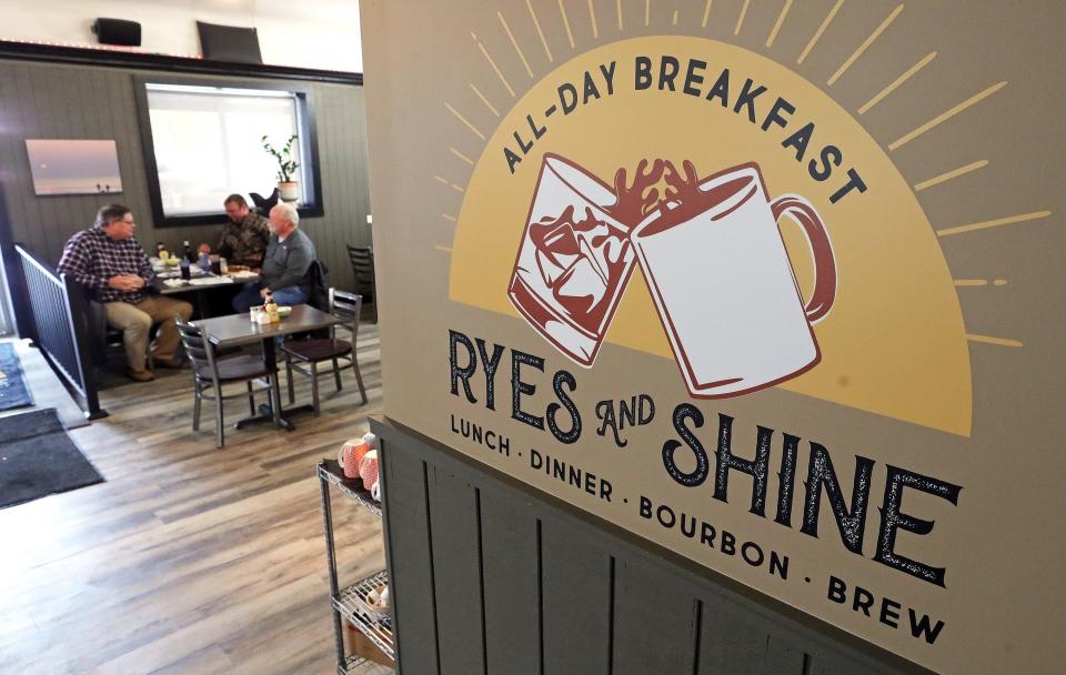 A look inside the cozy dining room of Ryes and Shine, Tuesday, Nov. 28, 2023, in Cuyahoga Falls, Ohio.