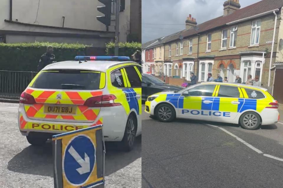 Watford Observer: Armed police in Cassio Road on April 6.