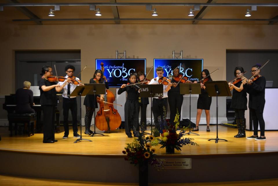 Students from the Youth Orchestra of Bucks County's Students-In-Concert Morrisville Strings Program peform during a recent fundraiser. [COURTESY YOBC]