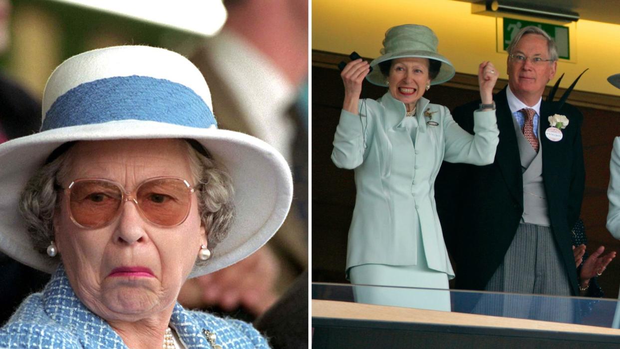  L-R: queen Elizabeth II, Princess Anne both showing hilarious reactions at sporting events. 