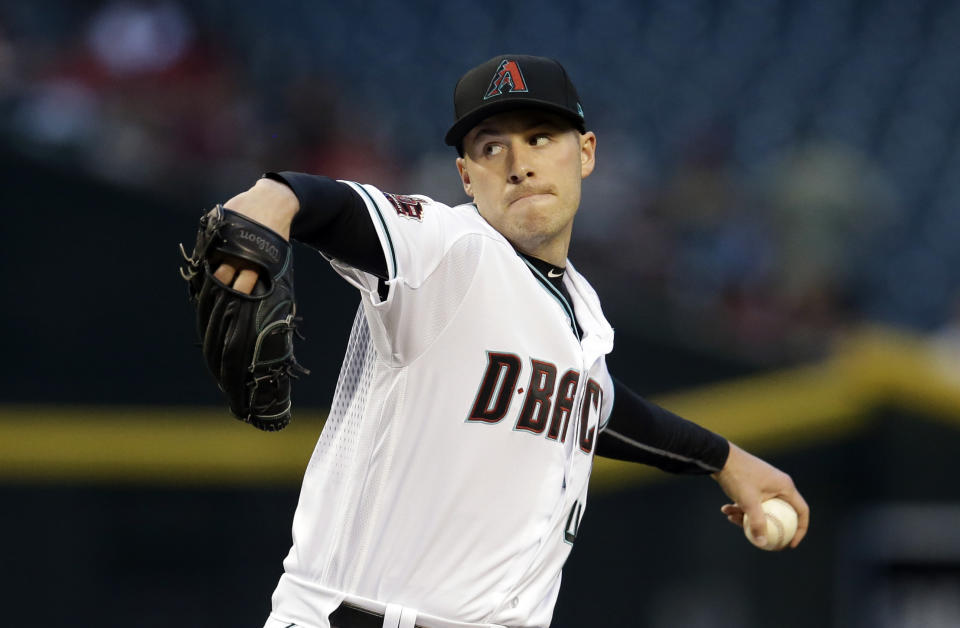 Patrick Corbin almost added a no-hitter to his brilliant 2018 start before Brandon Belt ended his bid in the 8th inning with a fluke infield single against the shift. (AP)