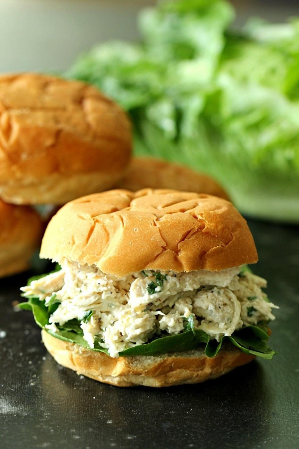 Chicken caesar sliders.