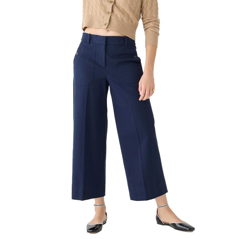 Jcrew Sydney wide-leg pant in bi-stretch cotton