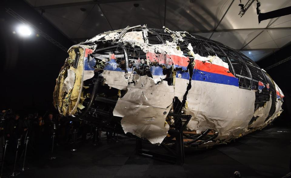 The wrecked cockipt of the Malaysia Airlines flight  MH17 (AFP via Getty Images)