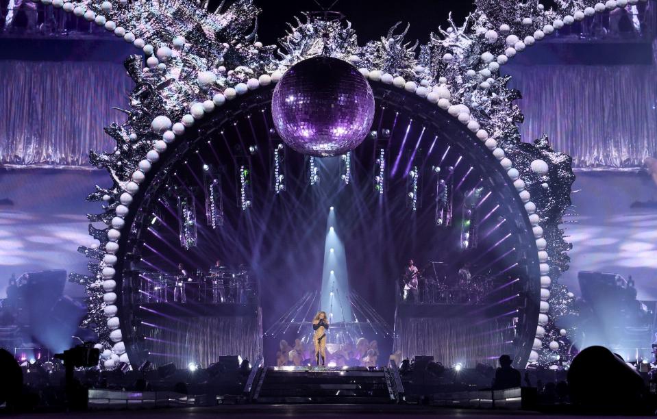 An image of Beyonce at her world tour.