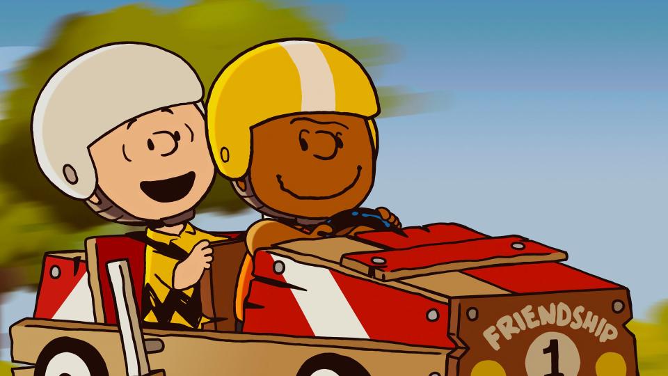 Charlie Brown and Franklin Armstrong in "Snoopy Presents: Welcome Home, Franklin," premiering Feb. 16, 2024, on Apple TV+.