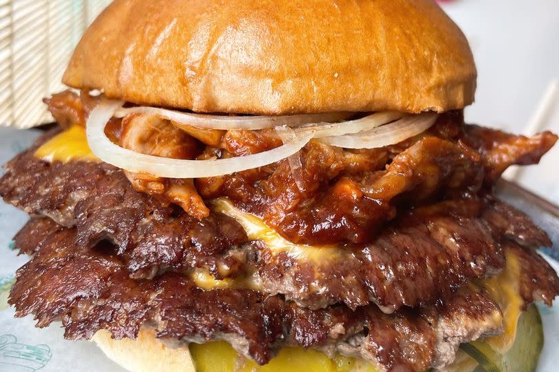 Zephyr's entry to the National Burger Awards - the Ribwich Cheeseburger