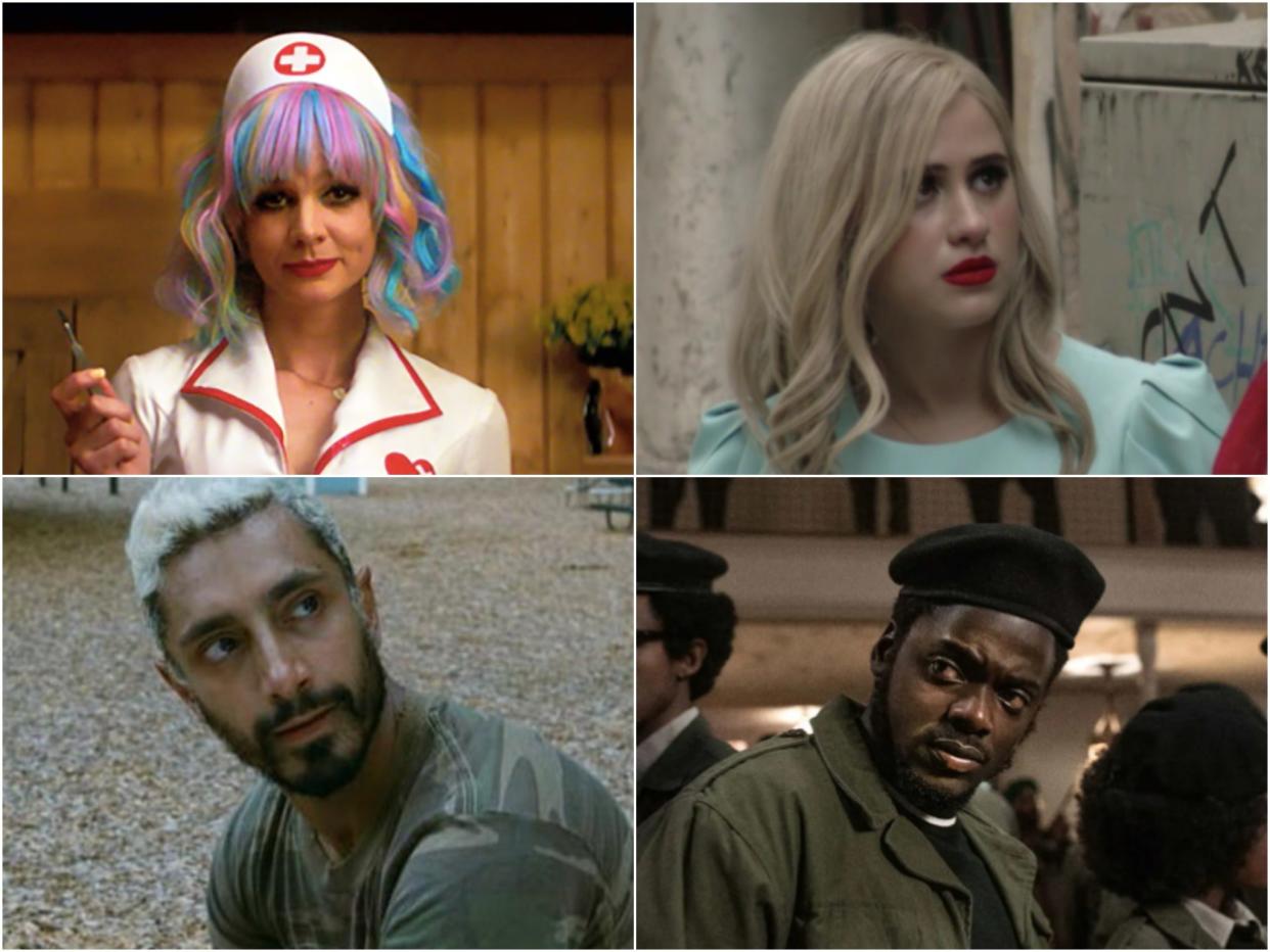 <p>Eyes on the prize: (clockwise, from top left) ‘Promising Young Woman’, ‘Borat Subsequent Moviefilm’, ‘Judas and the Black Messiah’ and ‘Sound of Metal’ are all in the running for Oscars</p> (Focus Features/Amazon Studios/Warner Bros Pictures)