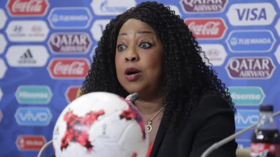 FIFA Secretary General Fatma Samoura talks to the media during a news conference at the St. Petersburg Stadium, Russia, on June 16, 2017. Samoura is leaving after seven years as the highest profile woman working in world soccer, the governing body said Wednesday June 14, 2023. (Photo: Dmitri Lovetsky/AP, File)