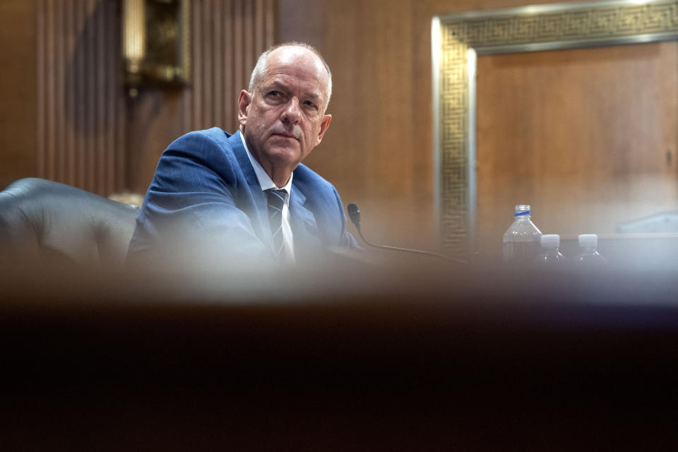 Andrew Witty, Chief Executive Officer of UnitedHealth Group, testifies at a Senate Finance Committee hearing examining cyber attacks on health care, and the Change Healthcare cyber attack, Wednesday, May 1, 2024, on Capitol Hill in Washington. (AP Photo/Jacquelyn Martin)