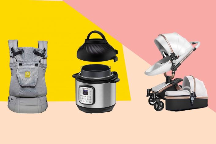 backpack, airfryer, stroller